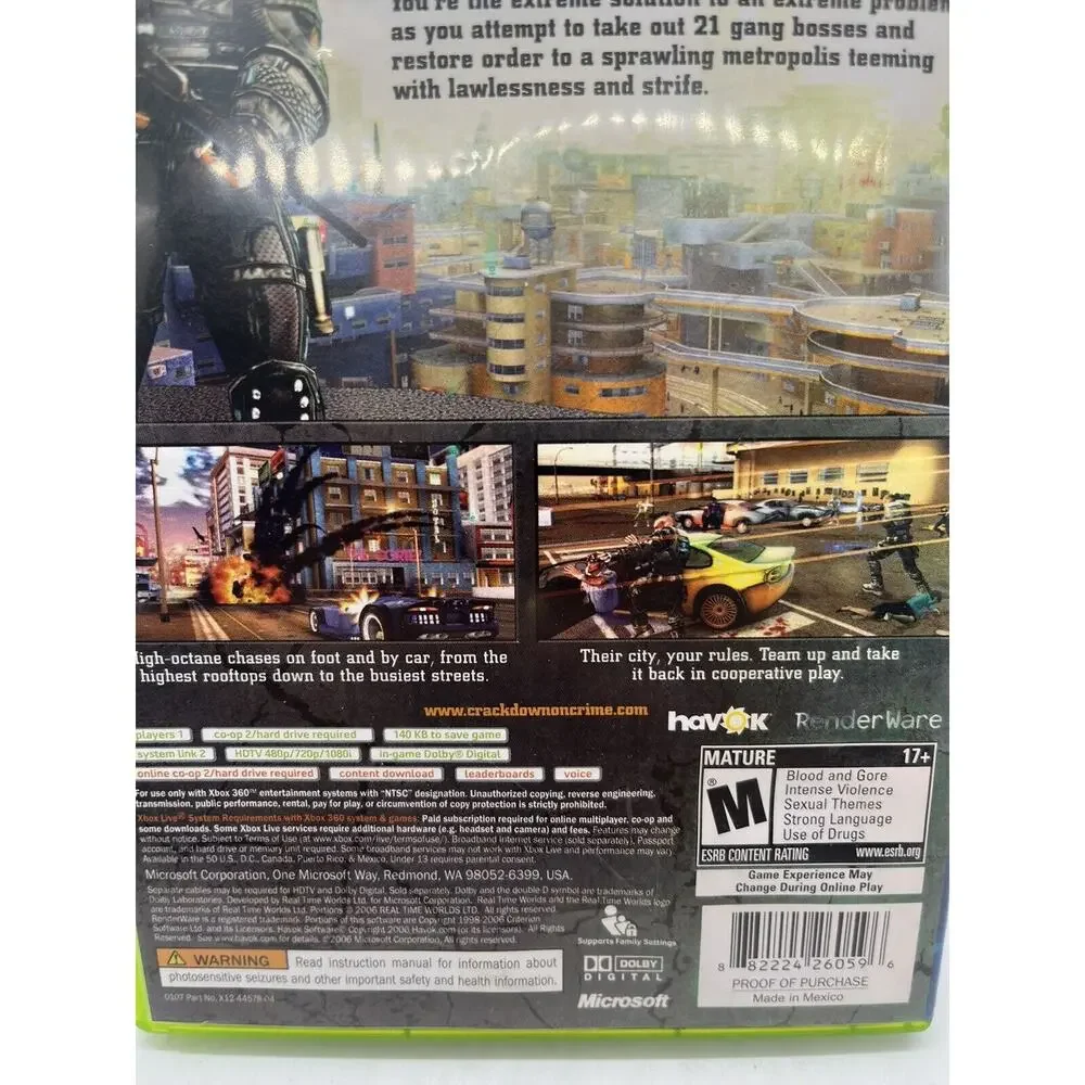 Crackdown (Microsoft Xbox 360, 2007) Complete w/Manual & Tested
